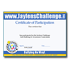 Jaylens Challenge Certificate of Acheivement Jaylens Challenge Certificate of Acheivement