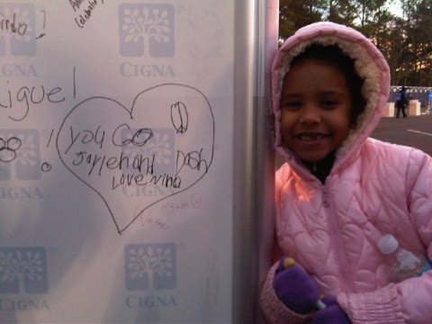 Nine showing her support Disney and TSA 5K Run 2010