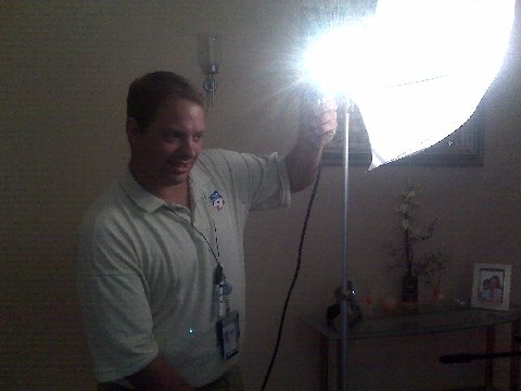 Setting up the lights TV Interview Jaylens Challenge