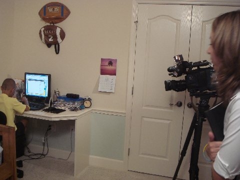 Jaylen being filmed TV Interview Jaylens Challenge